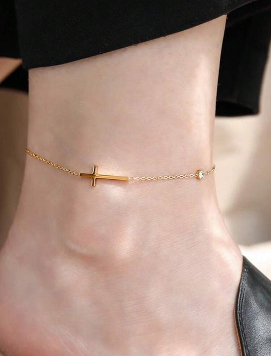 Stainless Steel Cross Anklet Ankle Bracelet