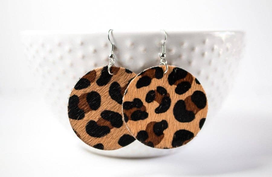 Leather Circle Earrings