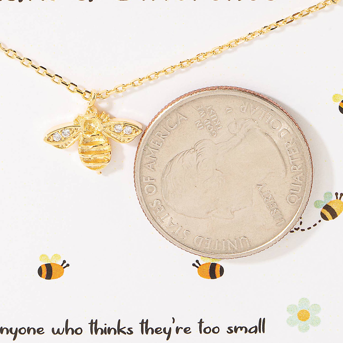 Gold Dipped Bee Pendant Necklace