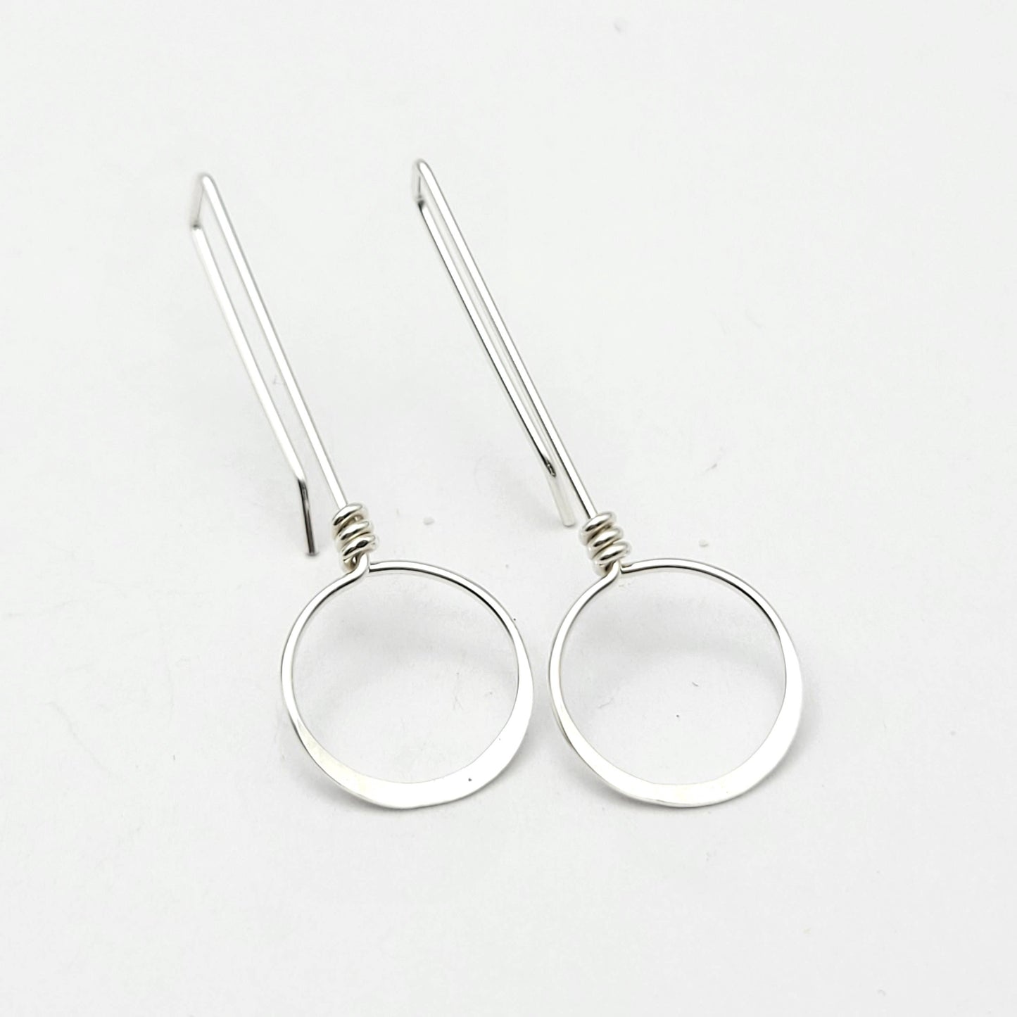 Sterling Silver Threader Hoop Earrings - Handmade Earrings