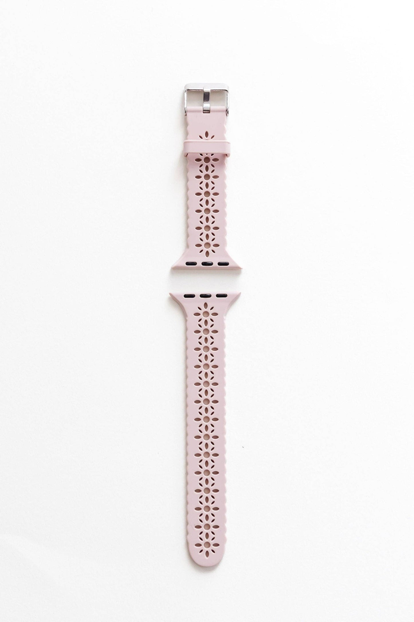 Blush Pink Floral Silicone Apple Watch Band