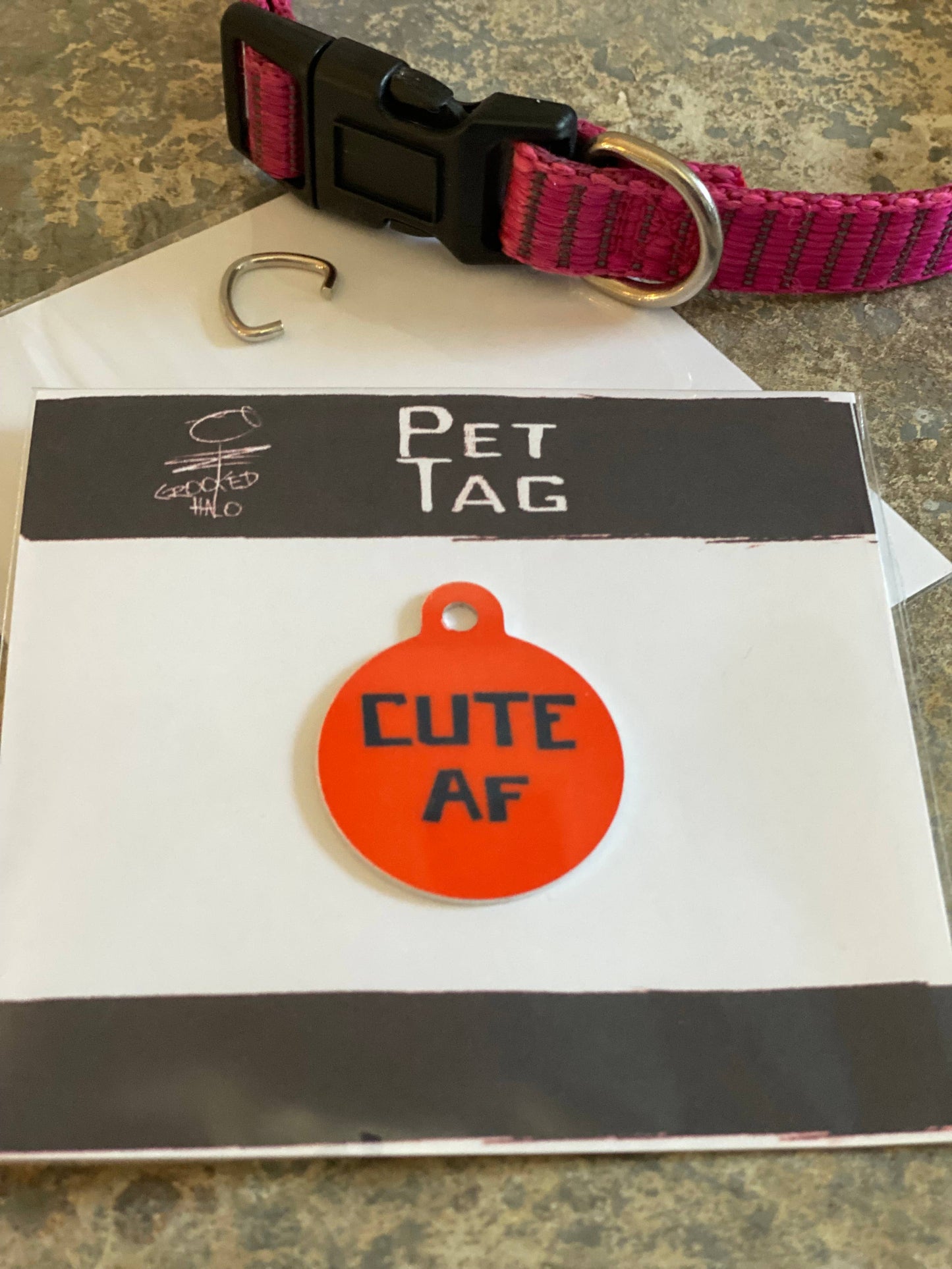 "Cute AF" Metal Pet Tag