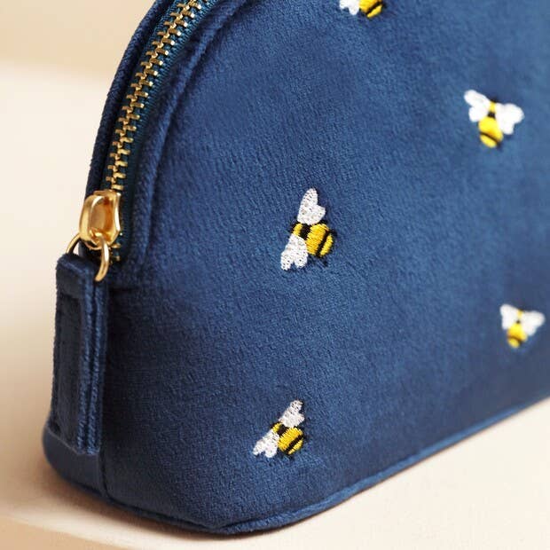 Bees Velvet Wash Bag