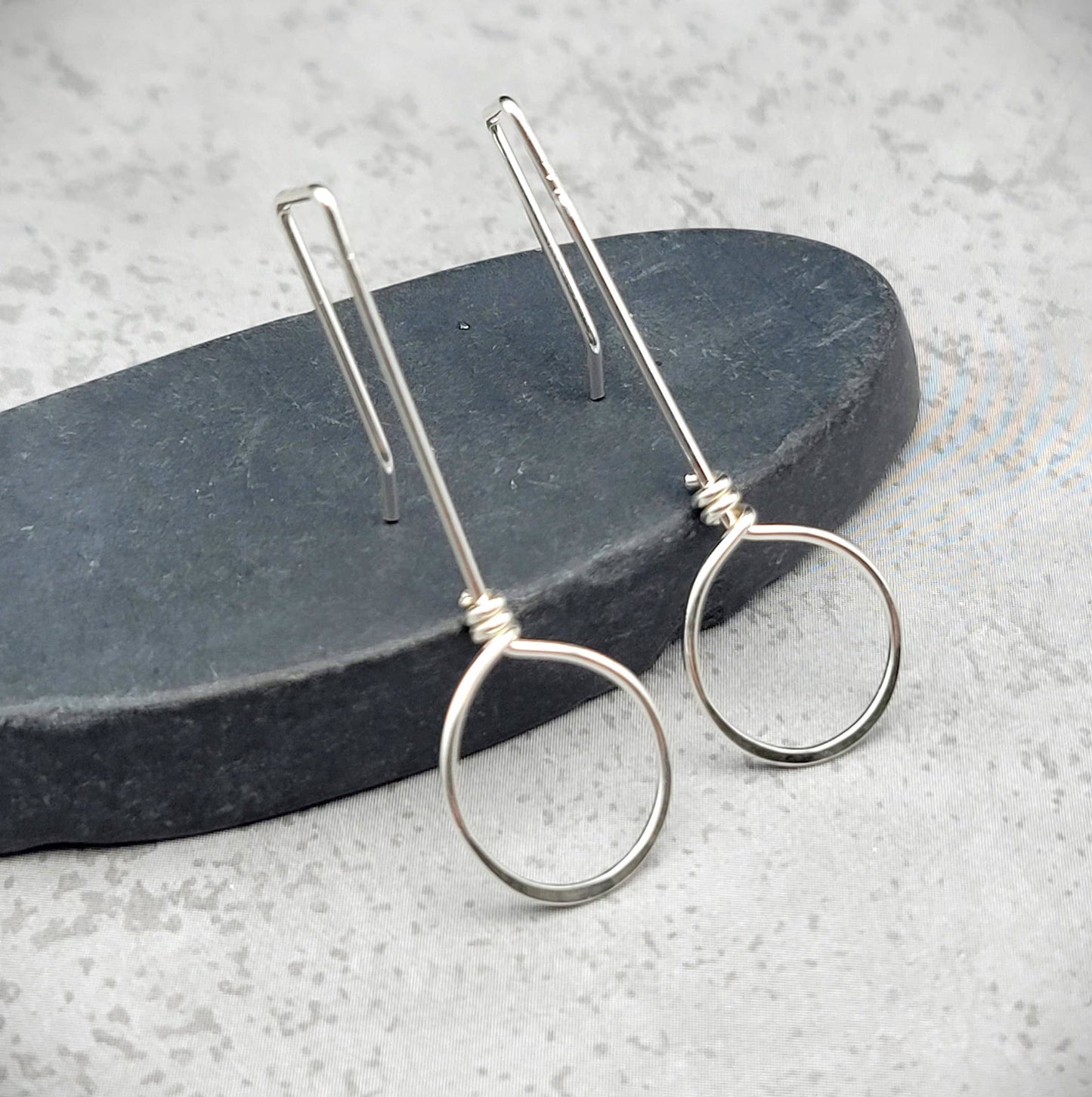 Sterling Silver Threader Hoop Earrings - Handmade Earrings