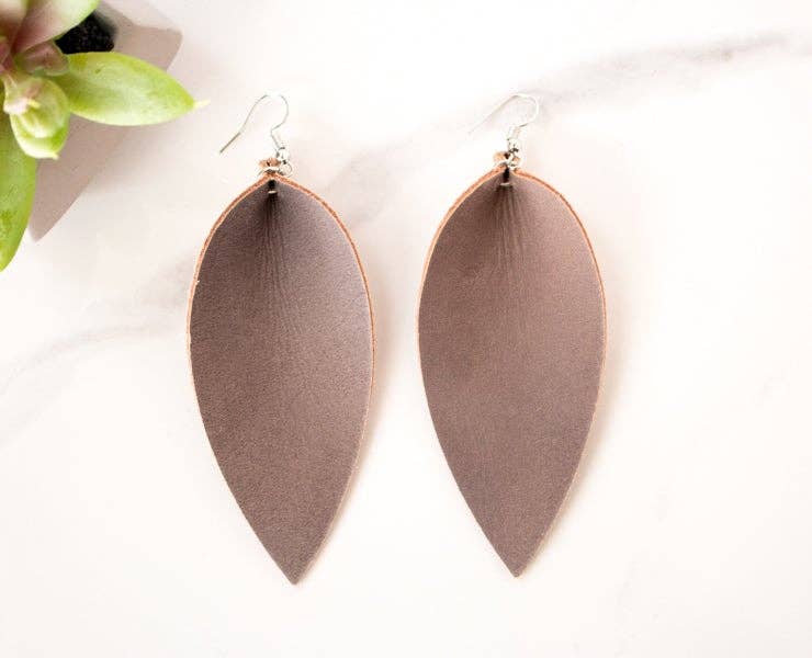 Leather Petal Earrings