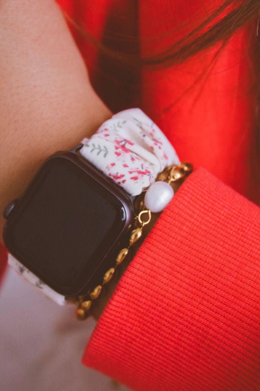 True Love Floral Scrunchie Band Compatible with Apple Watch