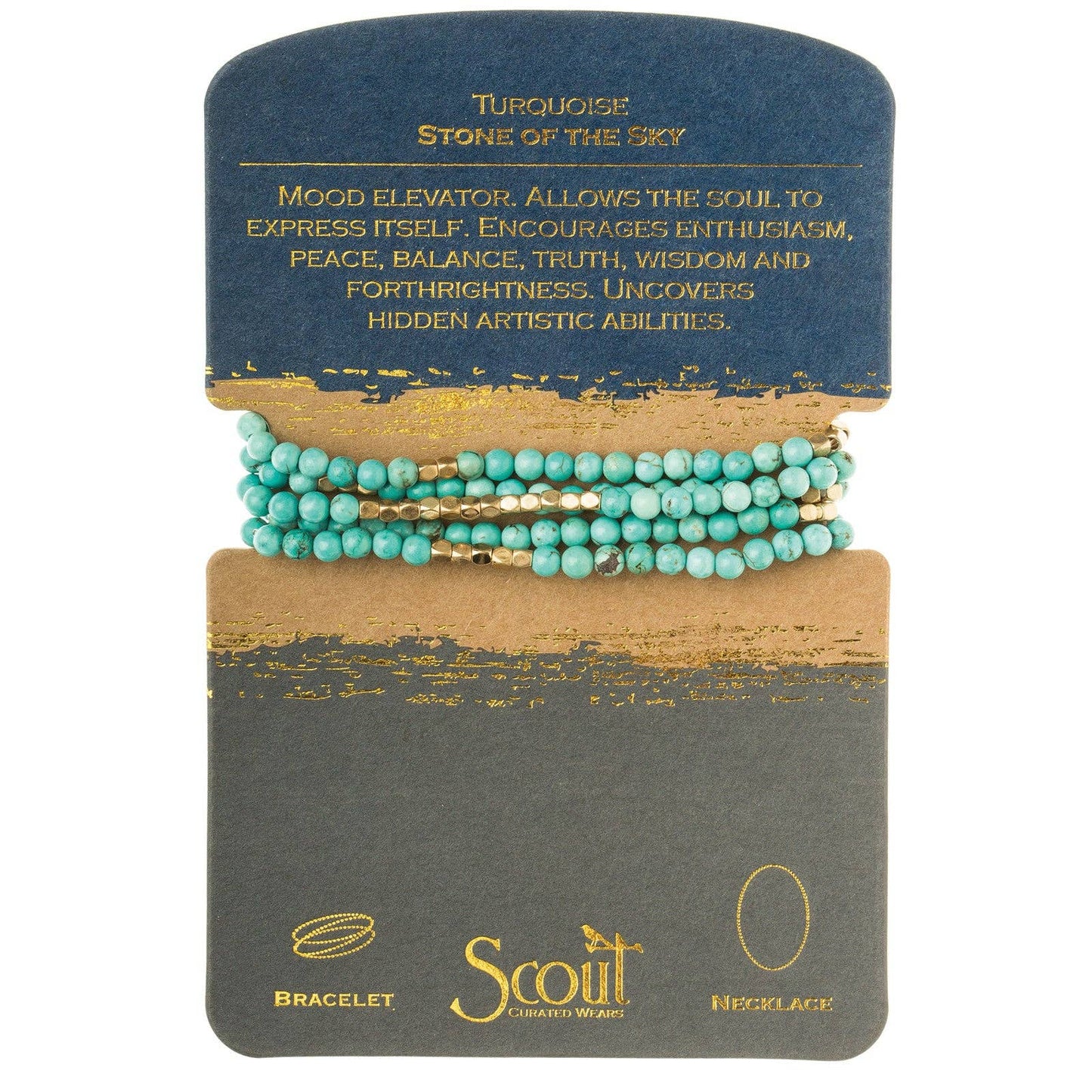 Stone Wrap: Turquoise/gold - Stone of the Sky