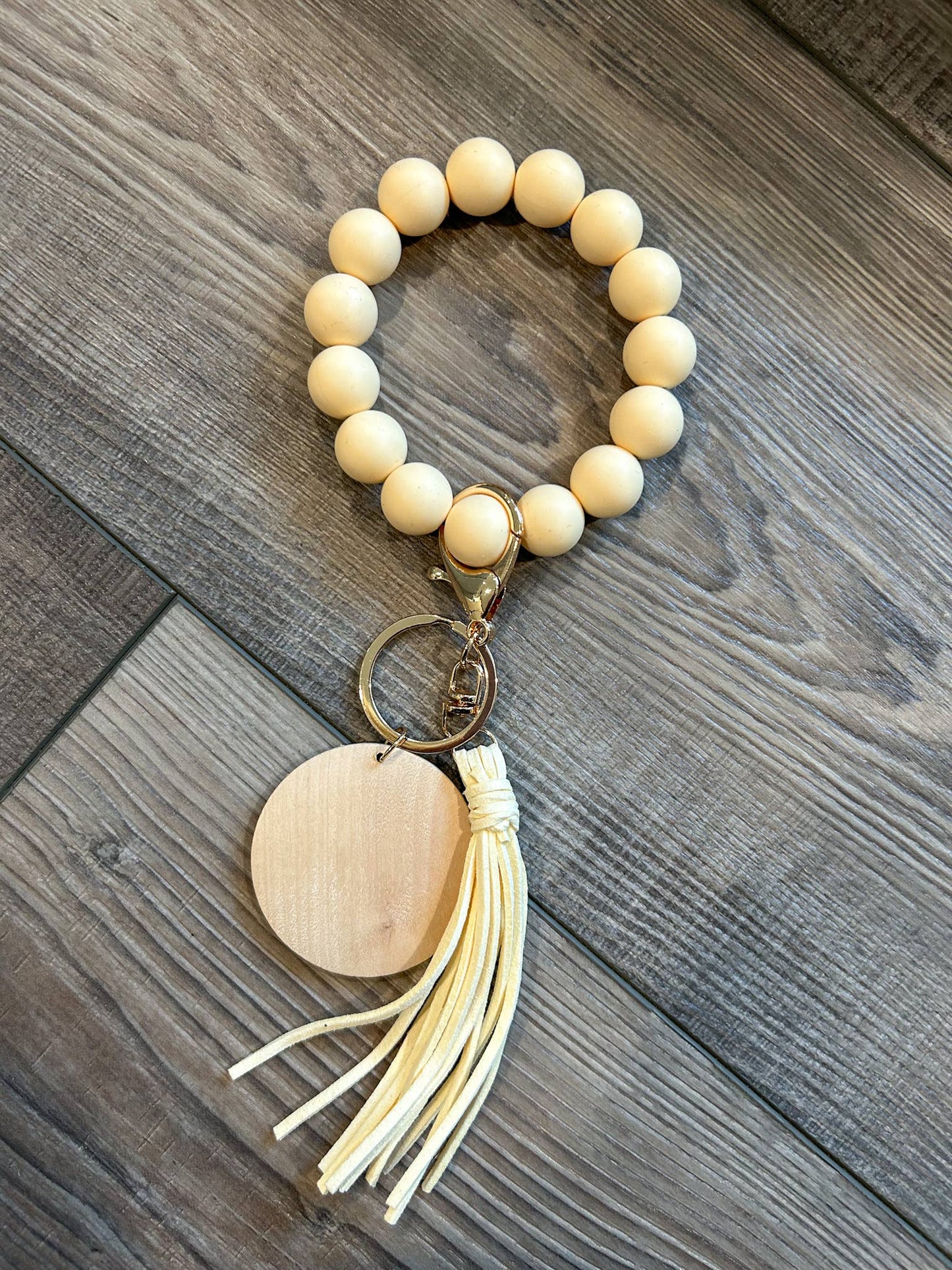 Silicone Beaded Keychain with Tassel