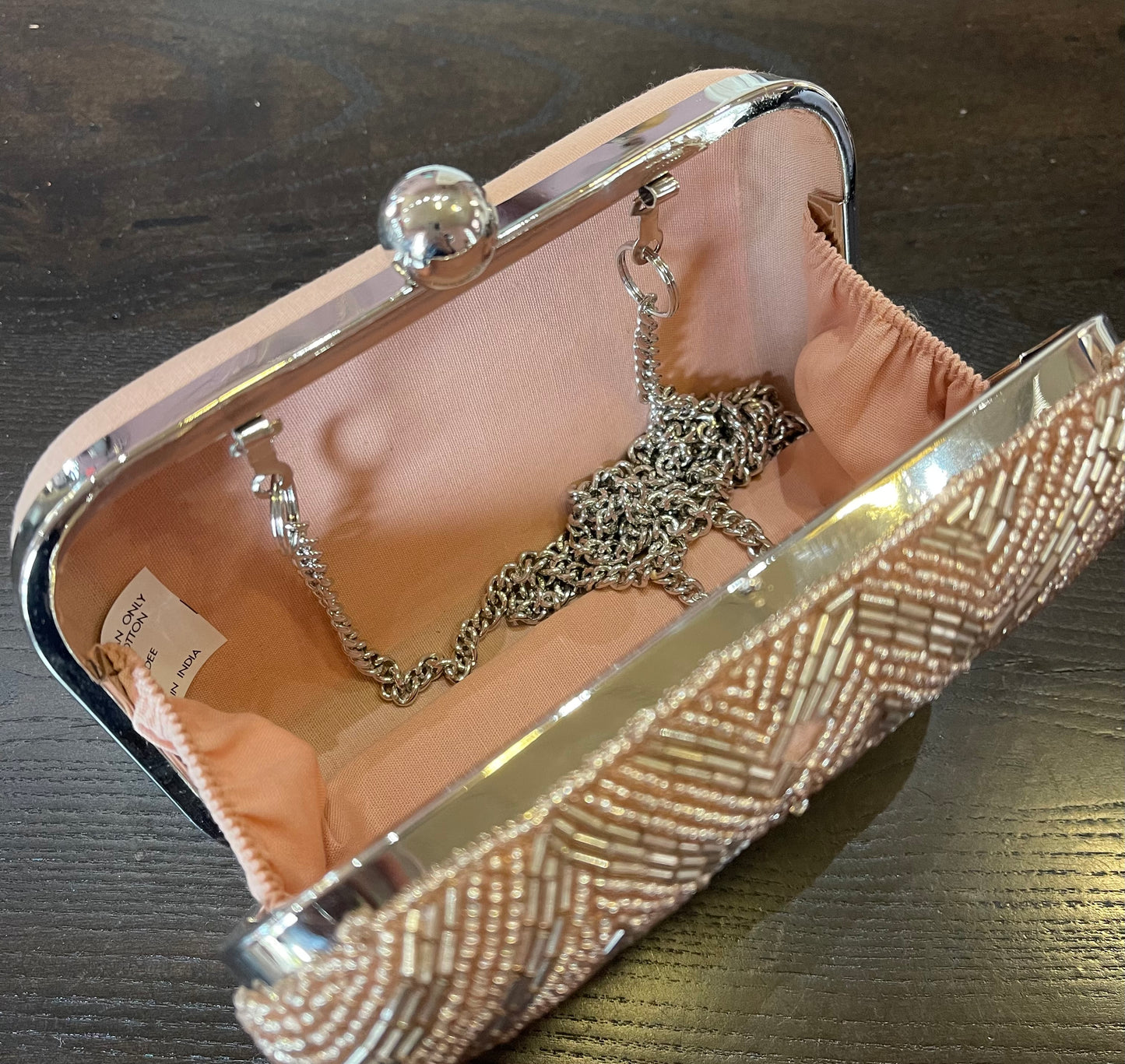 Mrs. Rose Gold Small Beaded Clutch