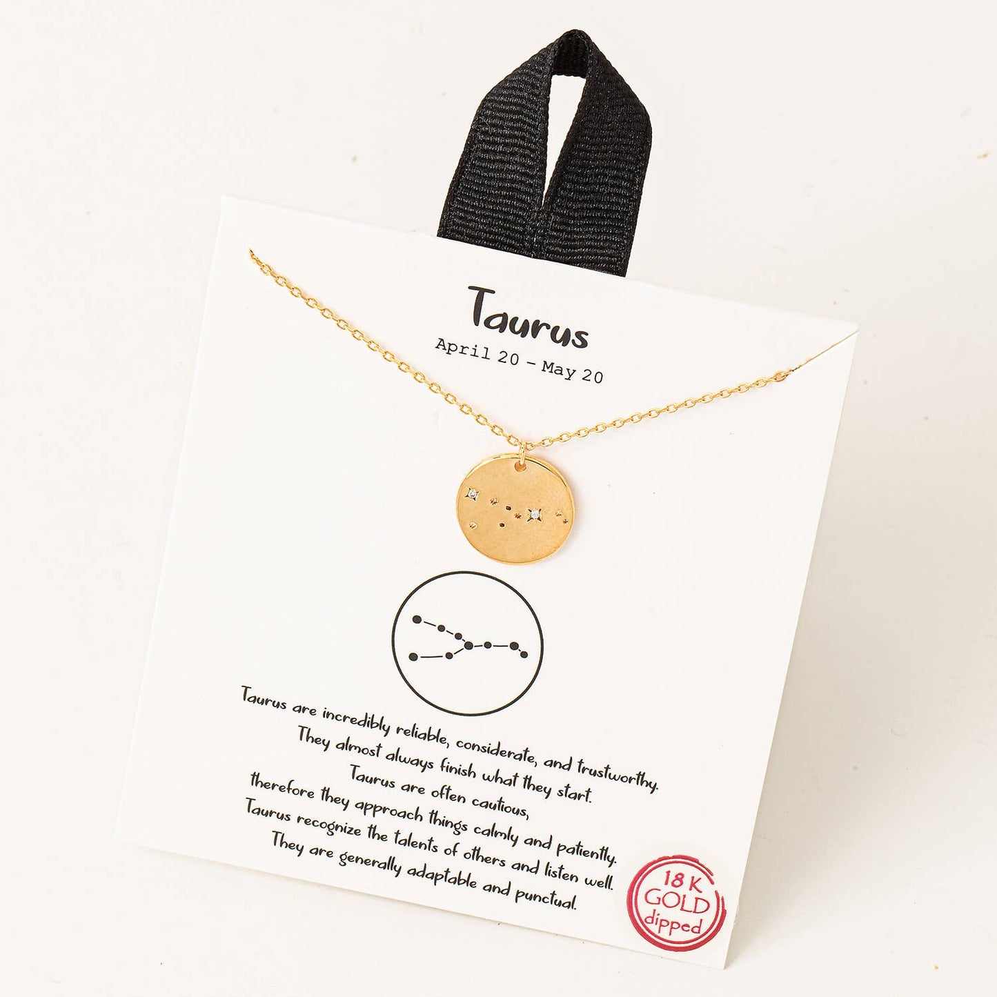 Gold Dipped Taurus Zodiac Coin Necklace