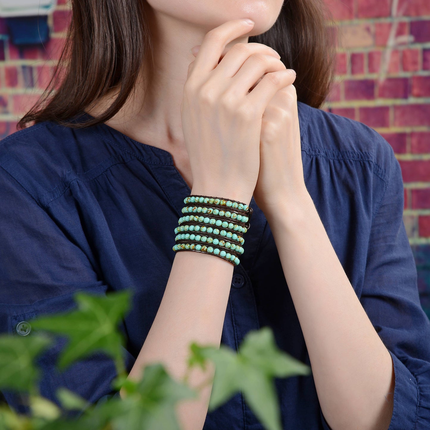 Turquoise Five-Wrap Bracelet