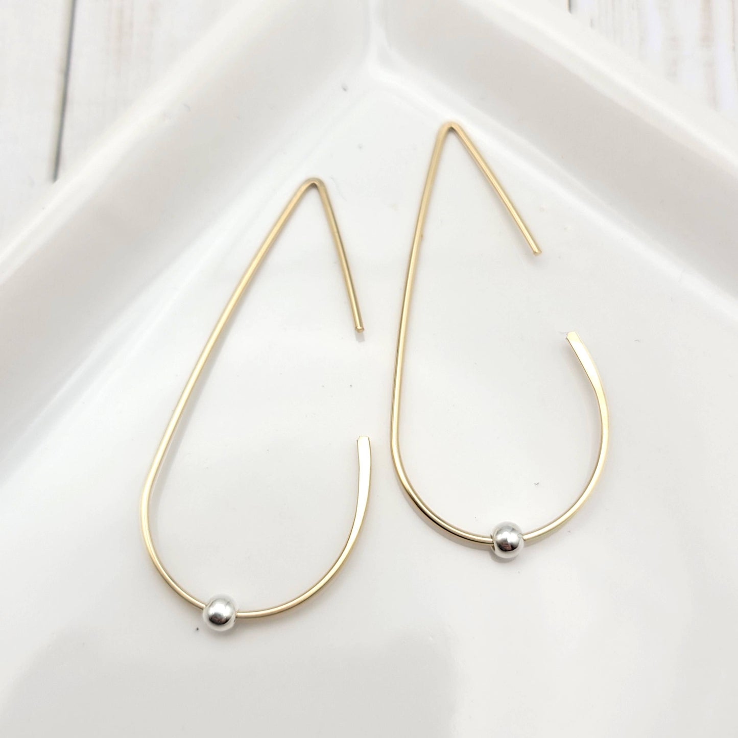 Open Hoop Threader Earrings - Sterling Silver