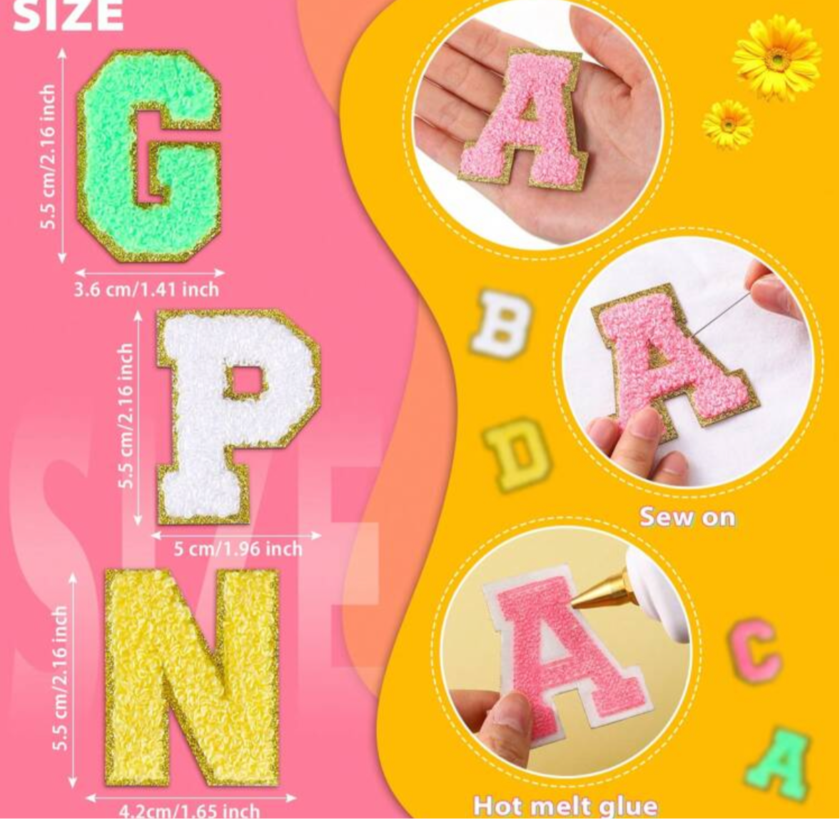 Chenille Letter Patches Iron On Letters