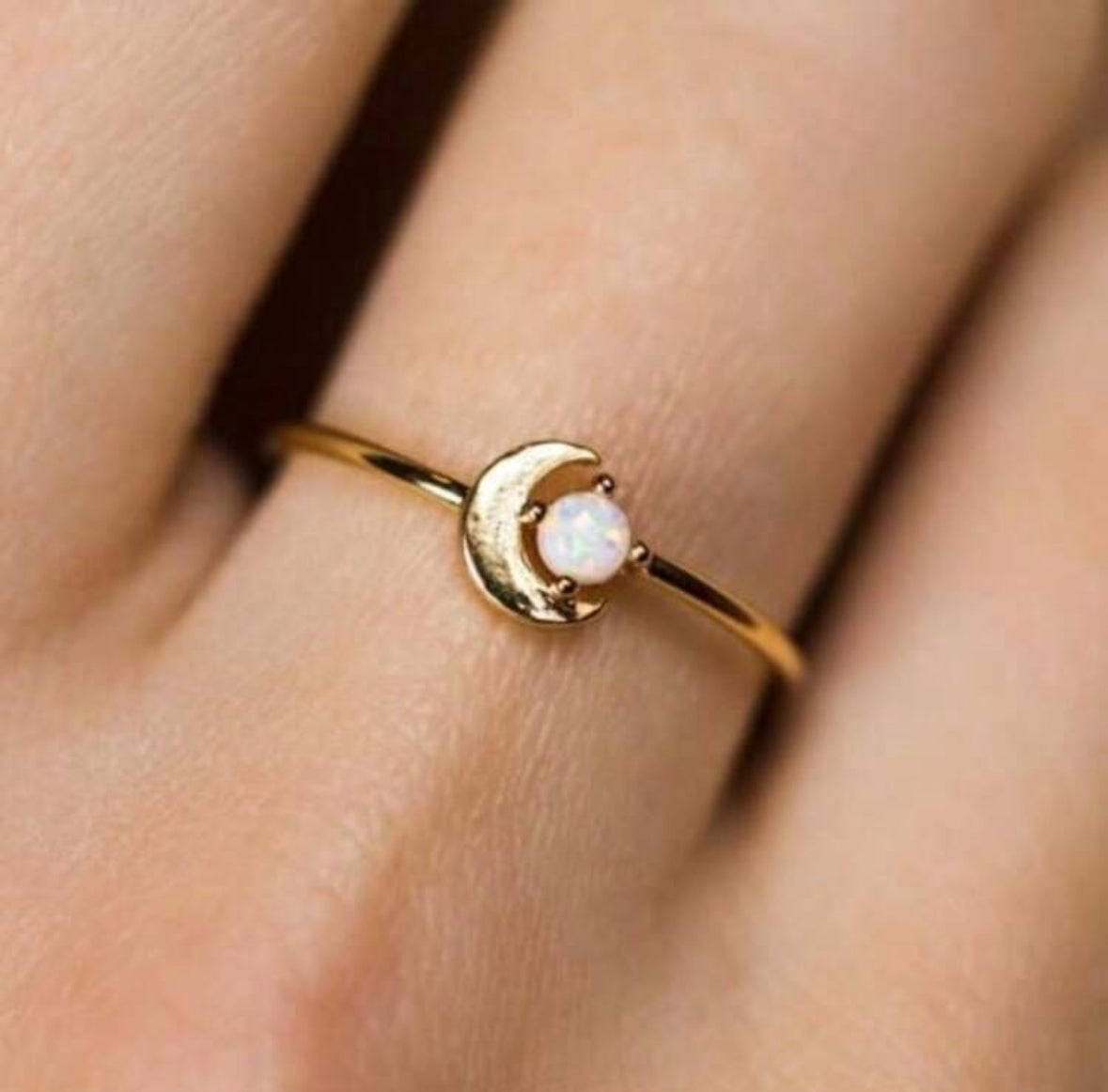 14k Gold Plated Celestial Opal Ring
