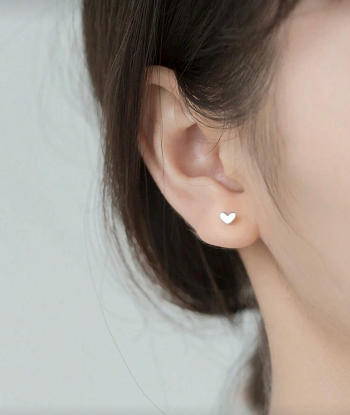 Silver Sterling Heart Stud Earrings