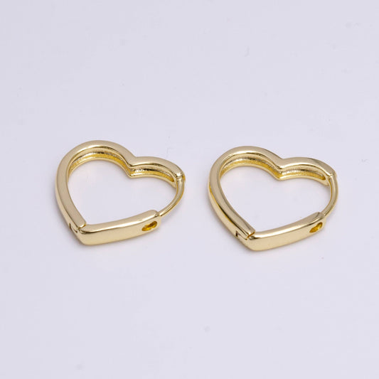 14K Gold Filled 18mm Heart Minimalist Huggie Earrings Y933