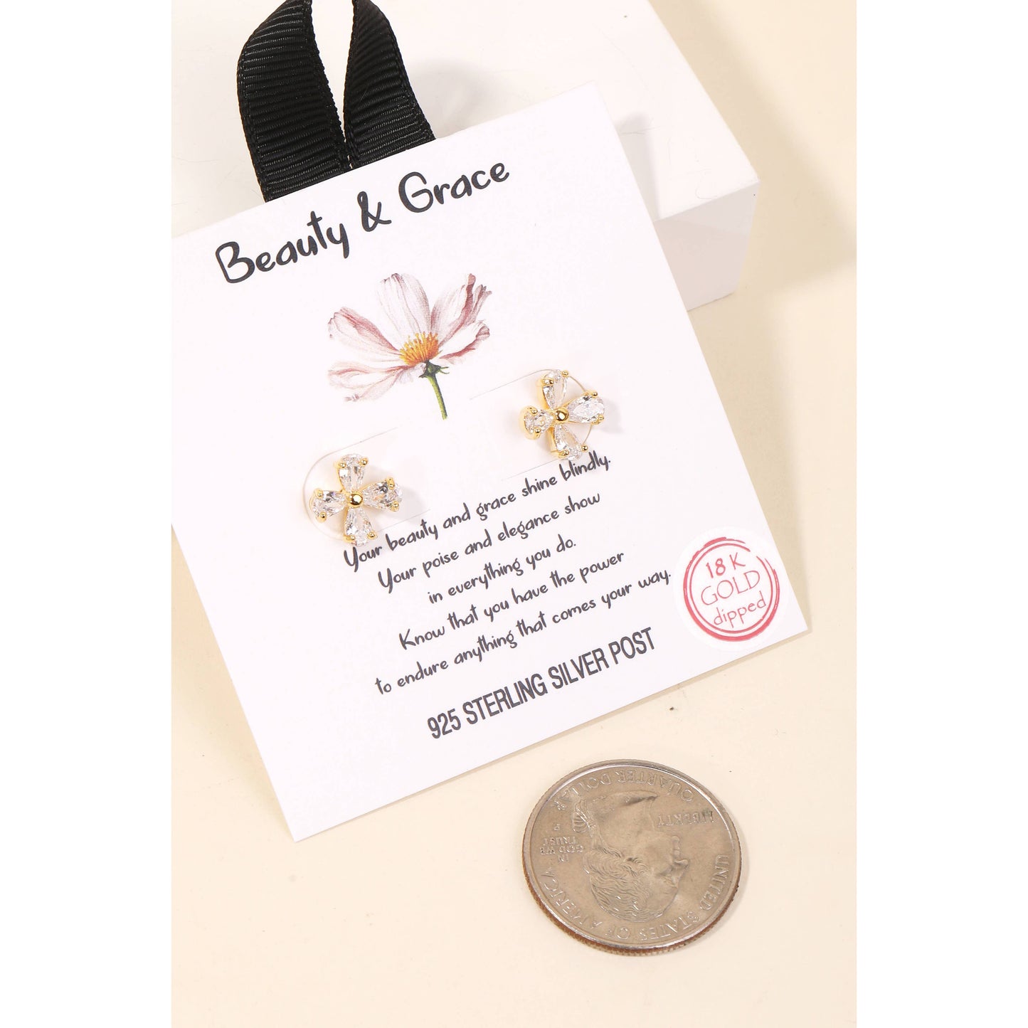 Gold Dipped Flower Stud Earrings