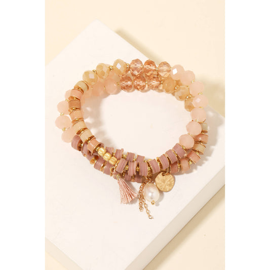 Multi Charm Beaded Bracelet Set