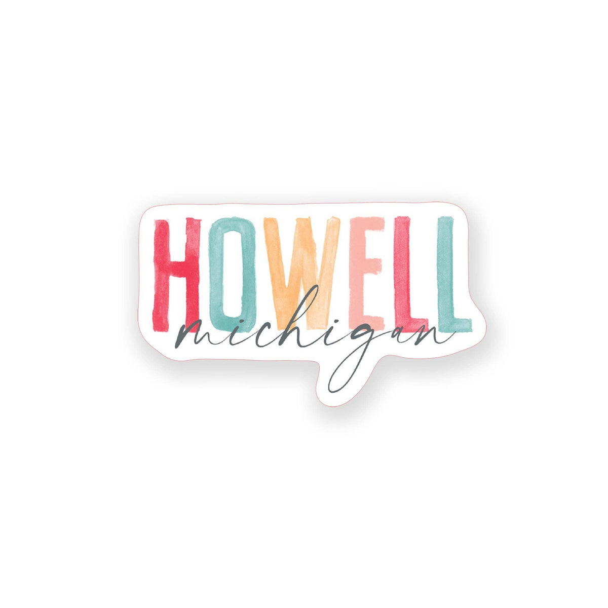 Vinyl Magnet-Watercolor City Howell Michigan