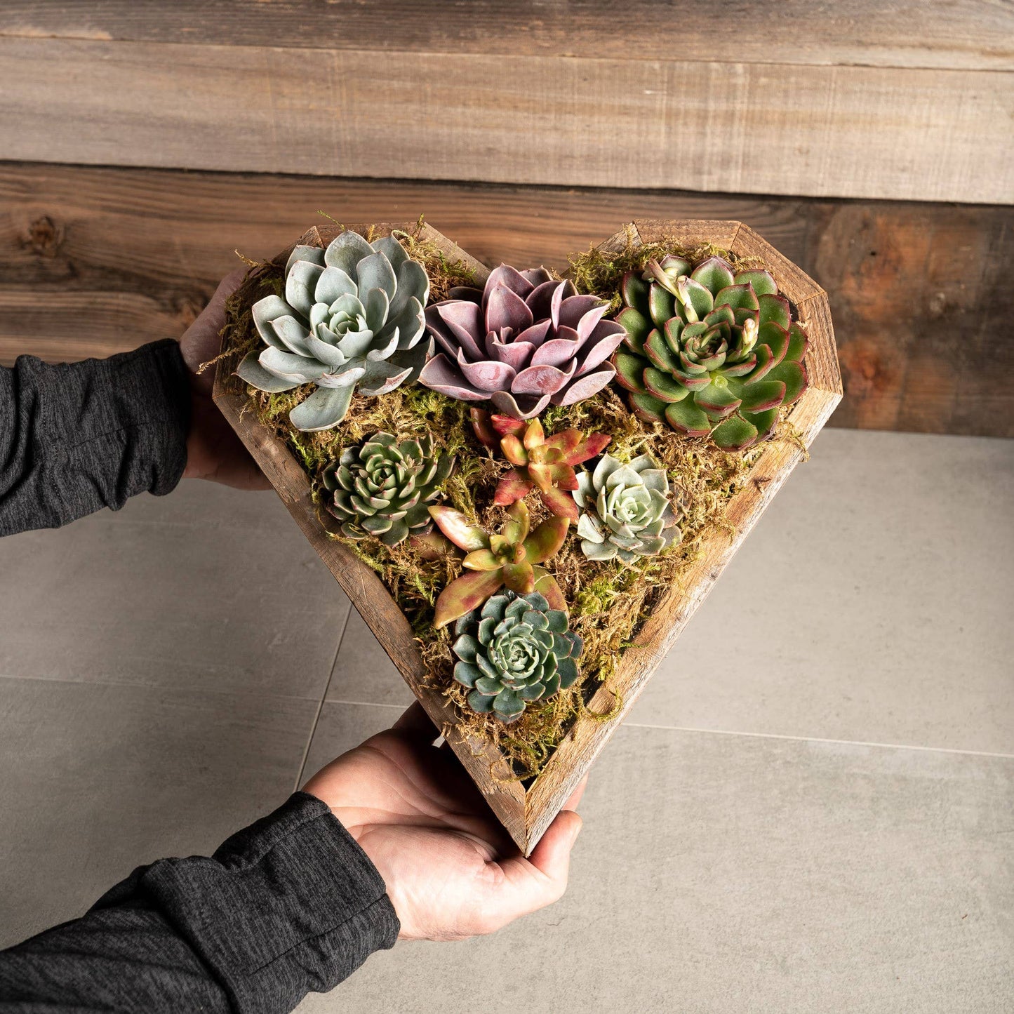 Reclaimed Wood Heart Planter / Tray