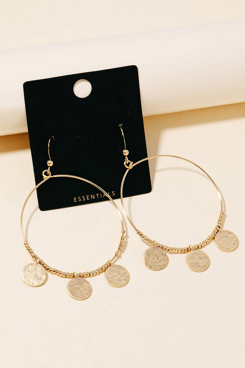 Circle Cutout Coin Dangle Earrings