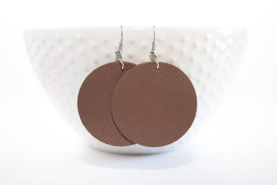 Leather Circle Earrings