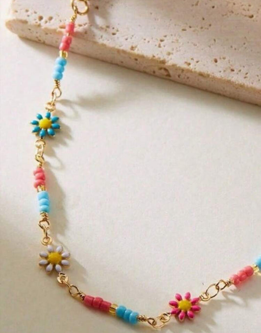 Colorful Flower Anklet