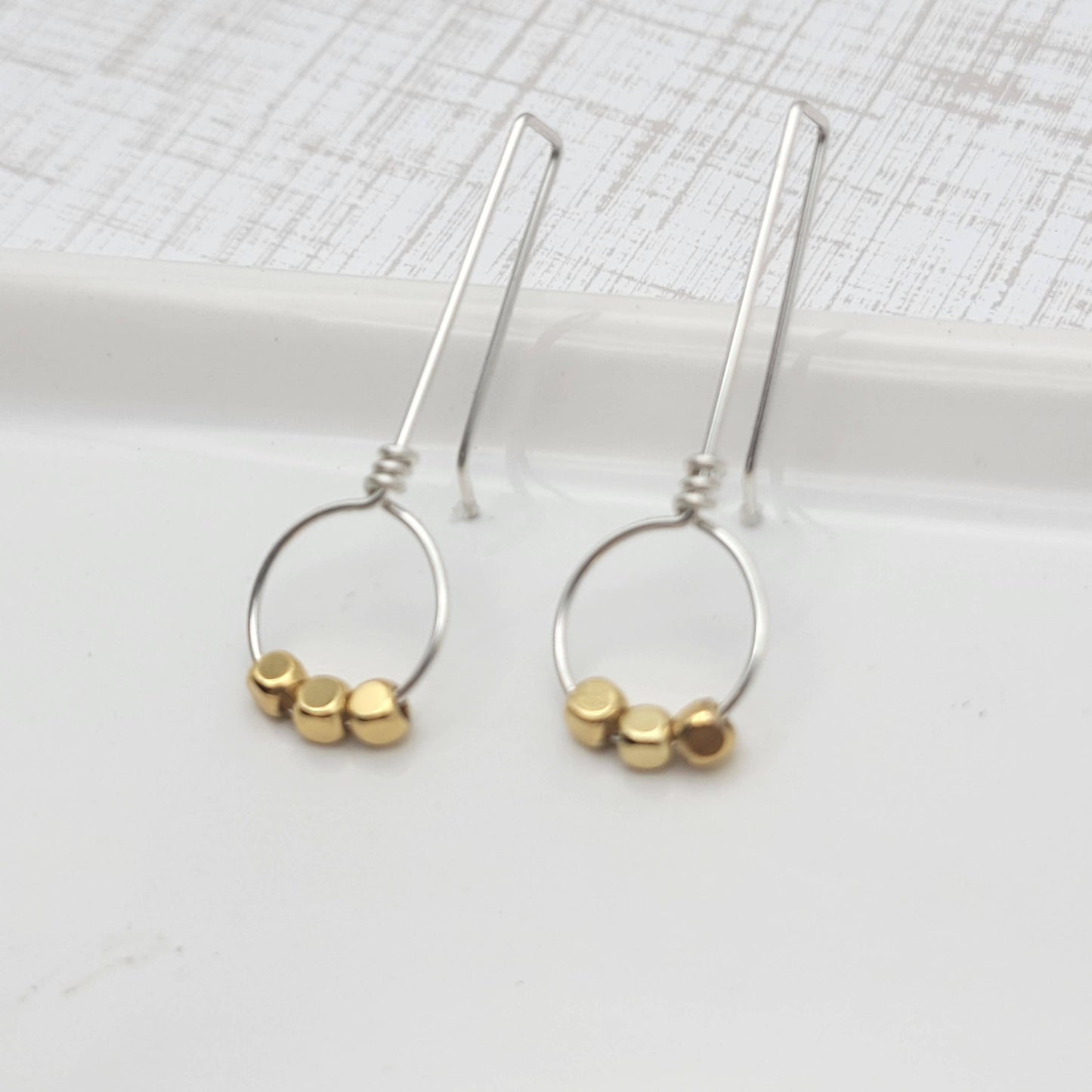 Silver and Gold Threader Earrings