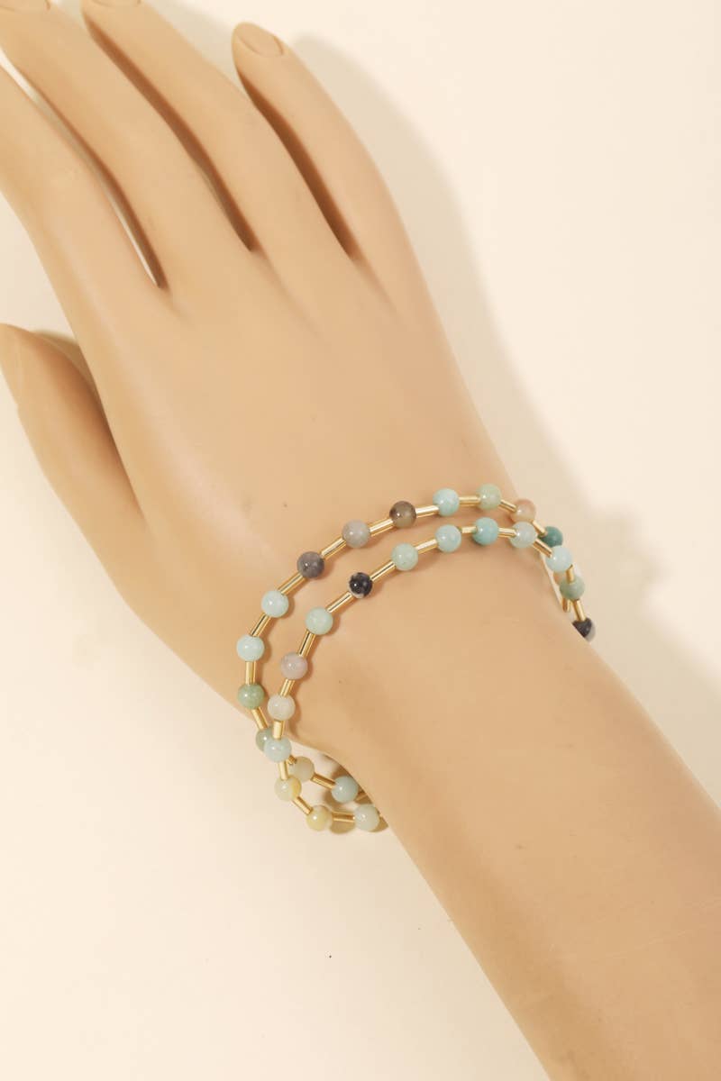 Ball Bead Tube Stretch Bracelet