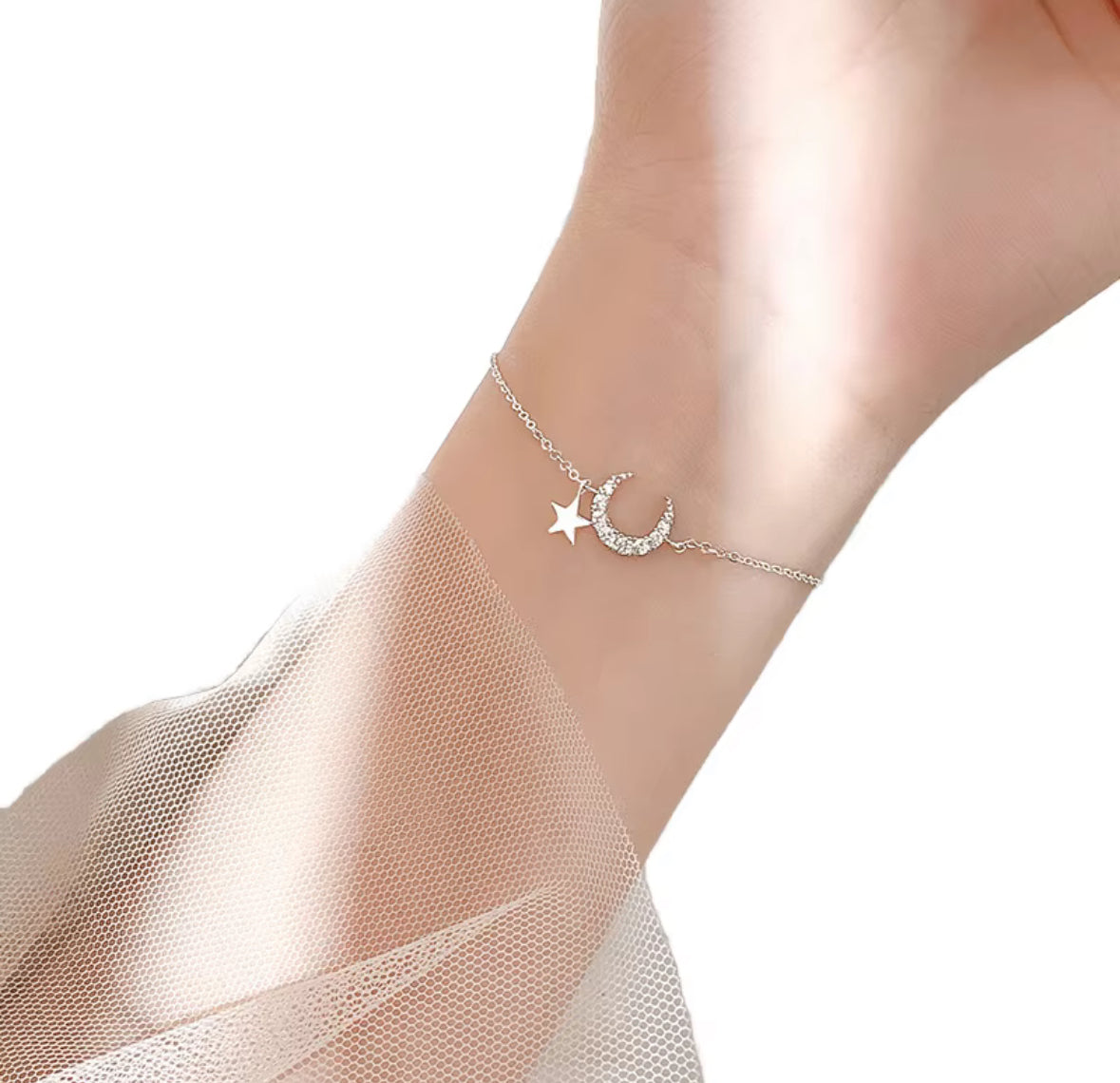 Silver Moon Charm Bracelet