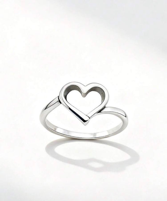 Sterling Silver Smooth Love Heart Ring