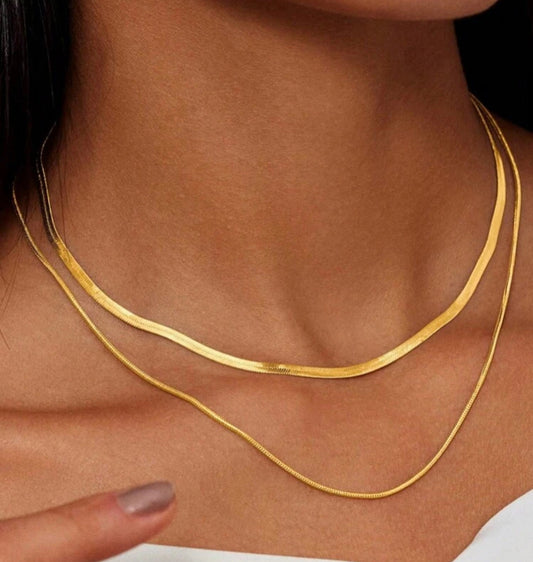 Gold Plated Stainless Steel Layered Necklace