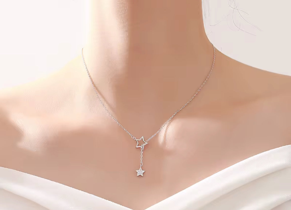 Hollow Star Tassel Chain Necklace