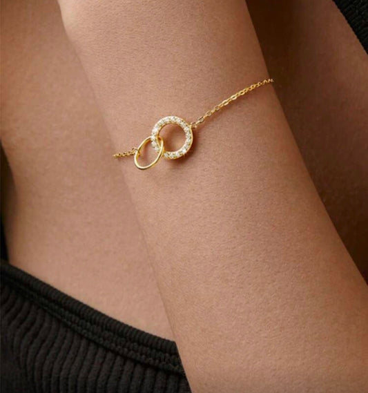 Sterling Silver Interlocking Circular Bracelet