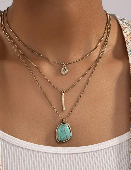 Turquoise Multi-layer Necklace