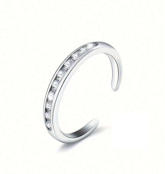 Stainless Steel Rhinestone Toe Ring