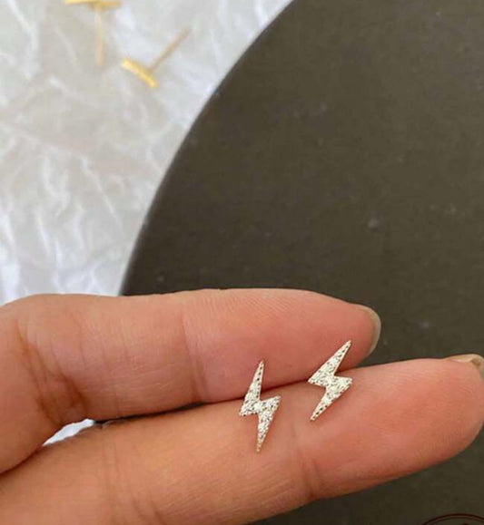Sterling Silver Lightening Bolt Earrings