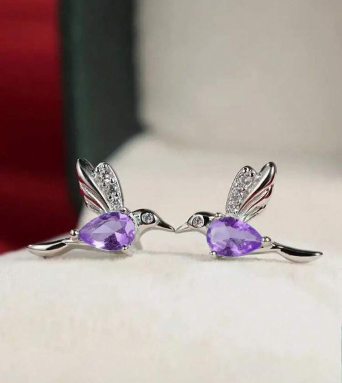 Rhinestone Hummingbird Earrings