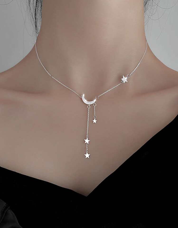 Moon & Star Tassel Necklace