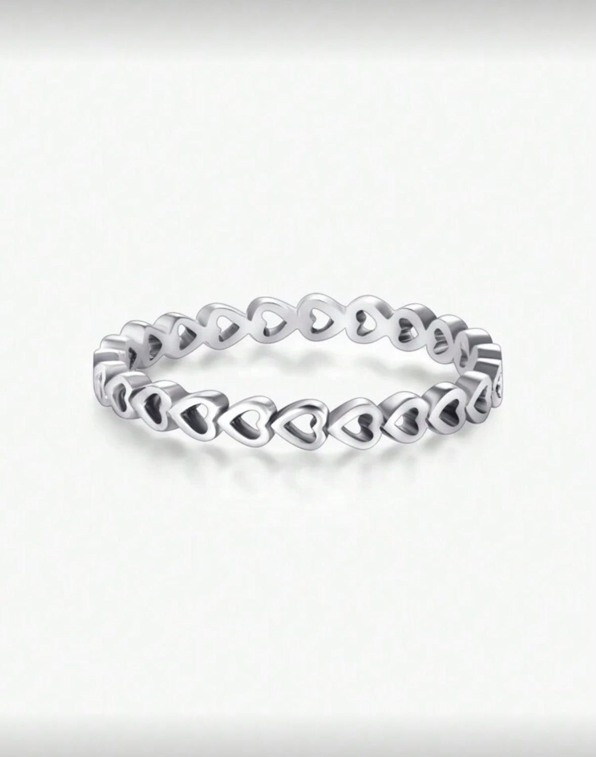 Sterling Silver Heart Stack Ring