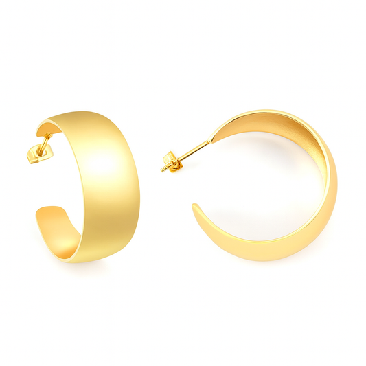 Wide Chunk Stainless Steel Hoops