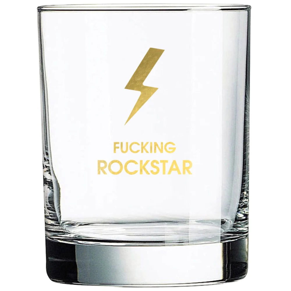 Fucking Rockstar - Gold Foil Rocks Glass