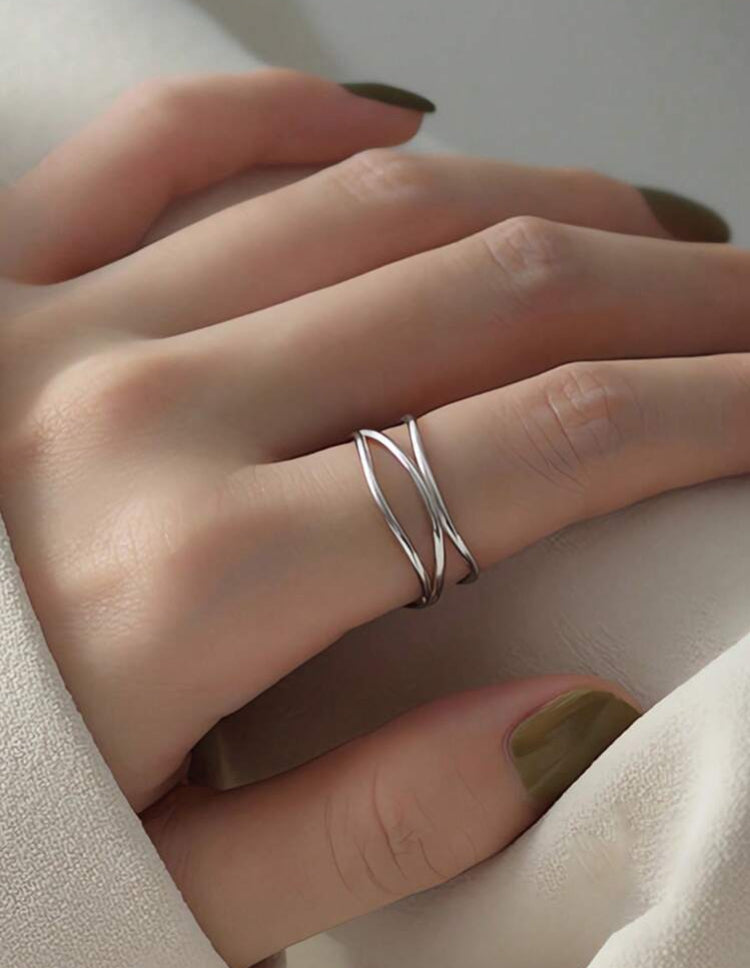 Sterling Silver 3 layer Band Ring