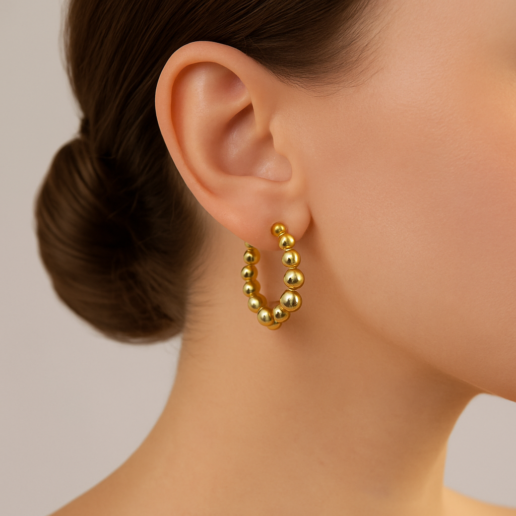 Stainless Steel Beaded  Earrings