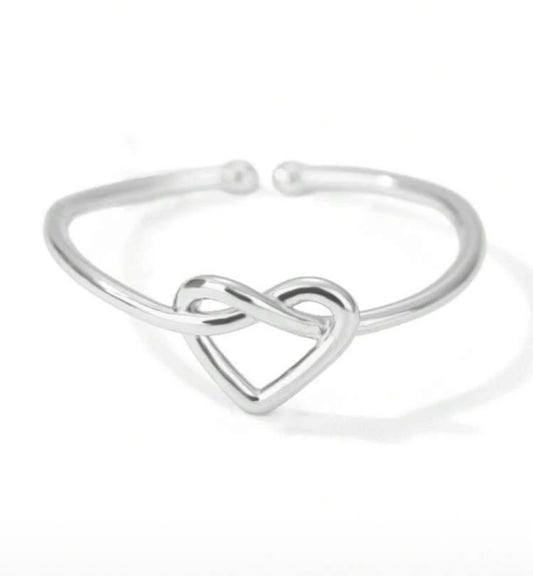 Sterling Silver Tied Heart Ring