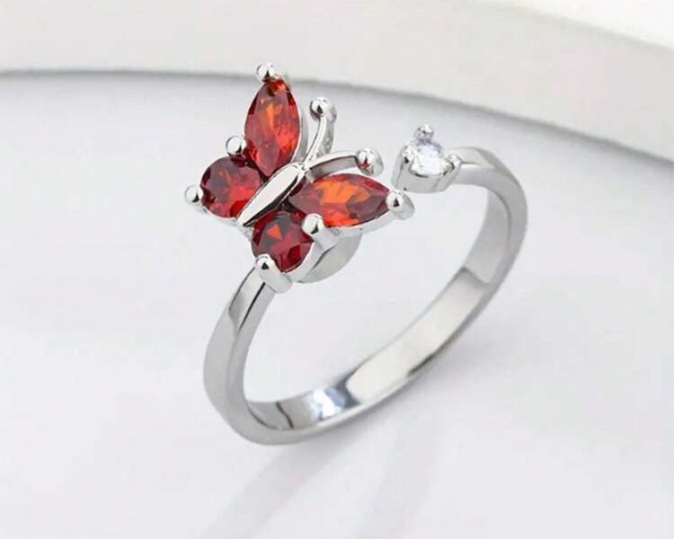 Orange Butterfly Fidget Ring