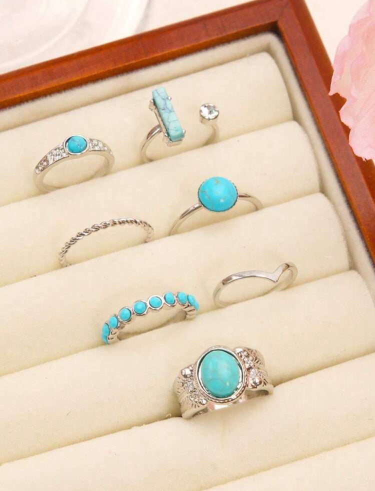 Blue Turquoise Rings