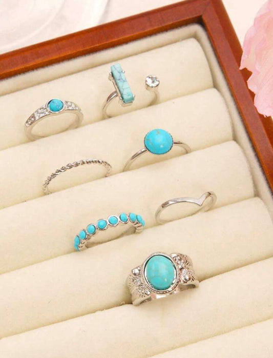 Blue Turquoise Rings