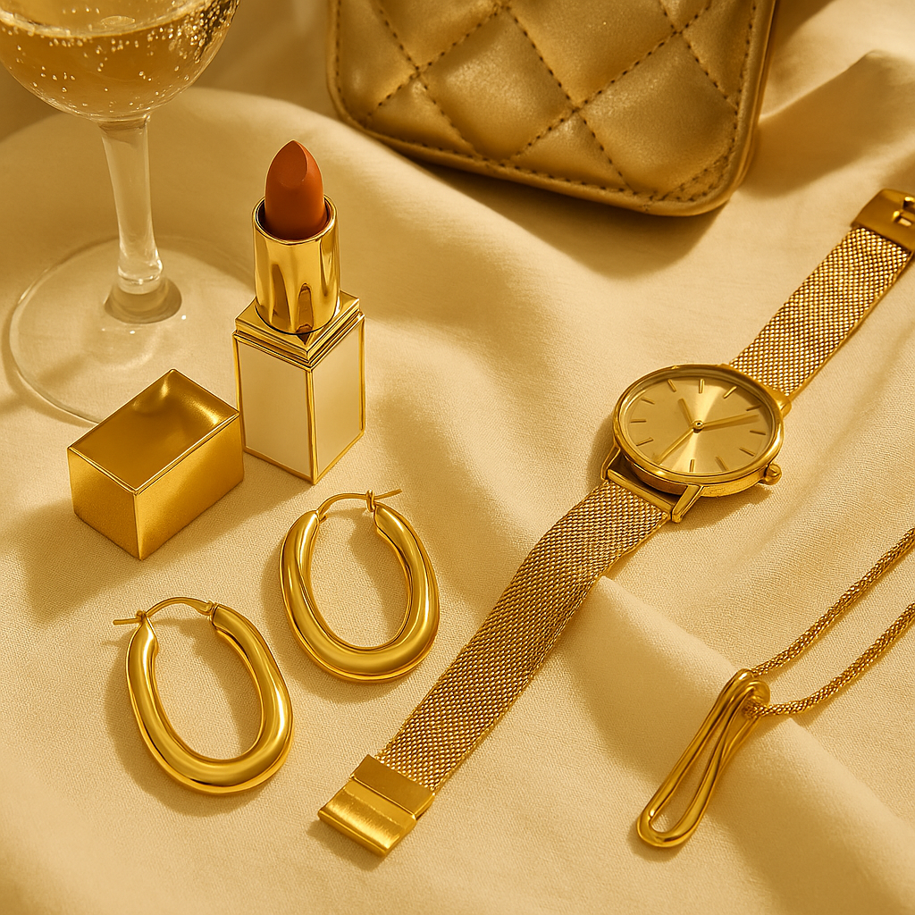 Gold-Plated Oval Hoop Earrings