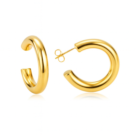 Chunky Stainless Steel Hoop Earrings